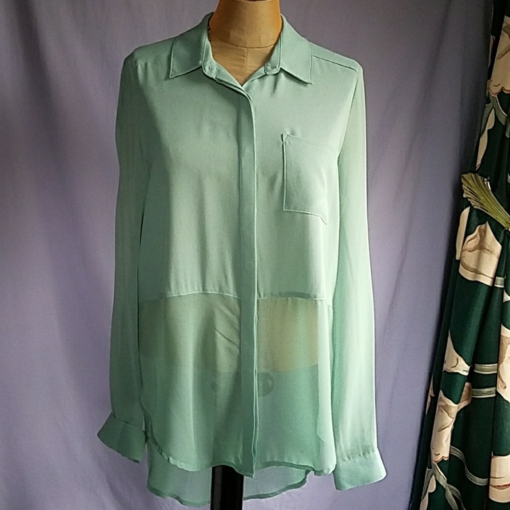 Gianni Bini mint modern blouse size S